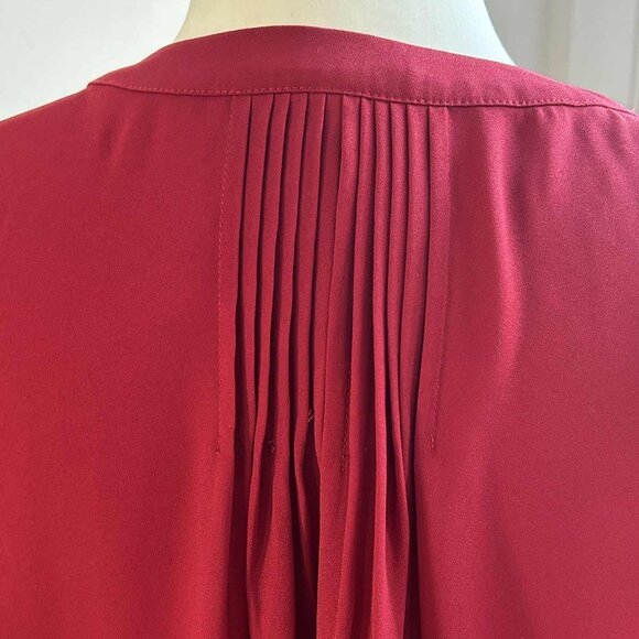 NYDJ Carnelian Red Recycled-Poly Pintuck Blouse Oversized Fit – US XL - Picture 9 of 11